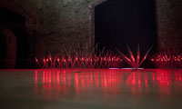 Eike: Scan, laser installation, 2012, photo: Zoltï¿½n Kerekes, Kiscelli Museum Budapest